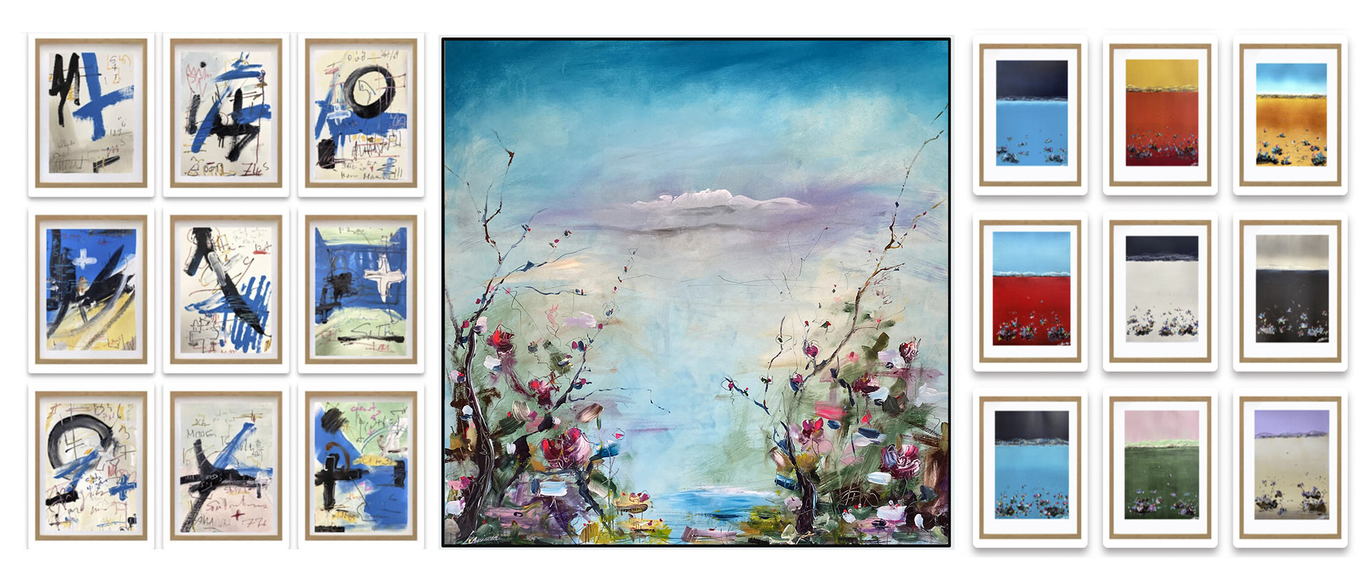 Obra original de Alfredo Laviana incluida en el cofre Arte & Vino